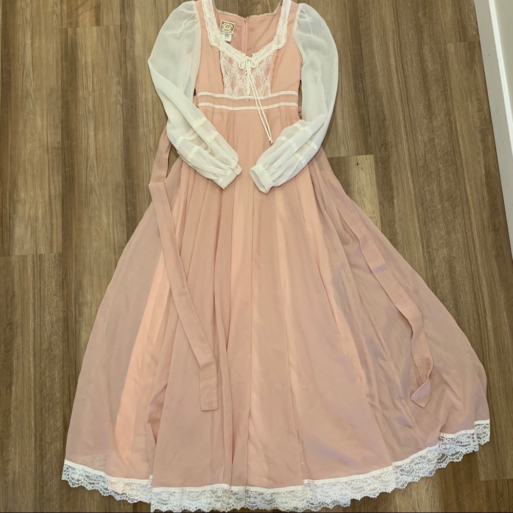 Vintage Pink Gunne Sax Maxi Dress